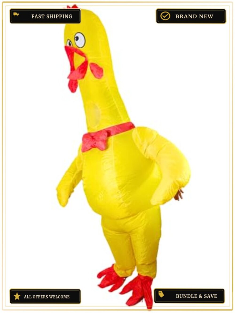 Adult Inflatable Chicken Costume 100% Polyester Halloween Blow Up